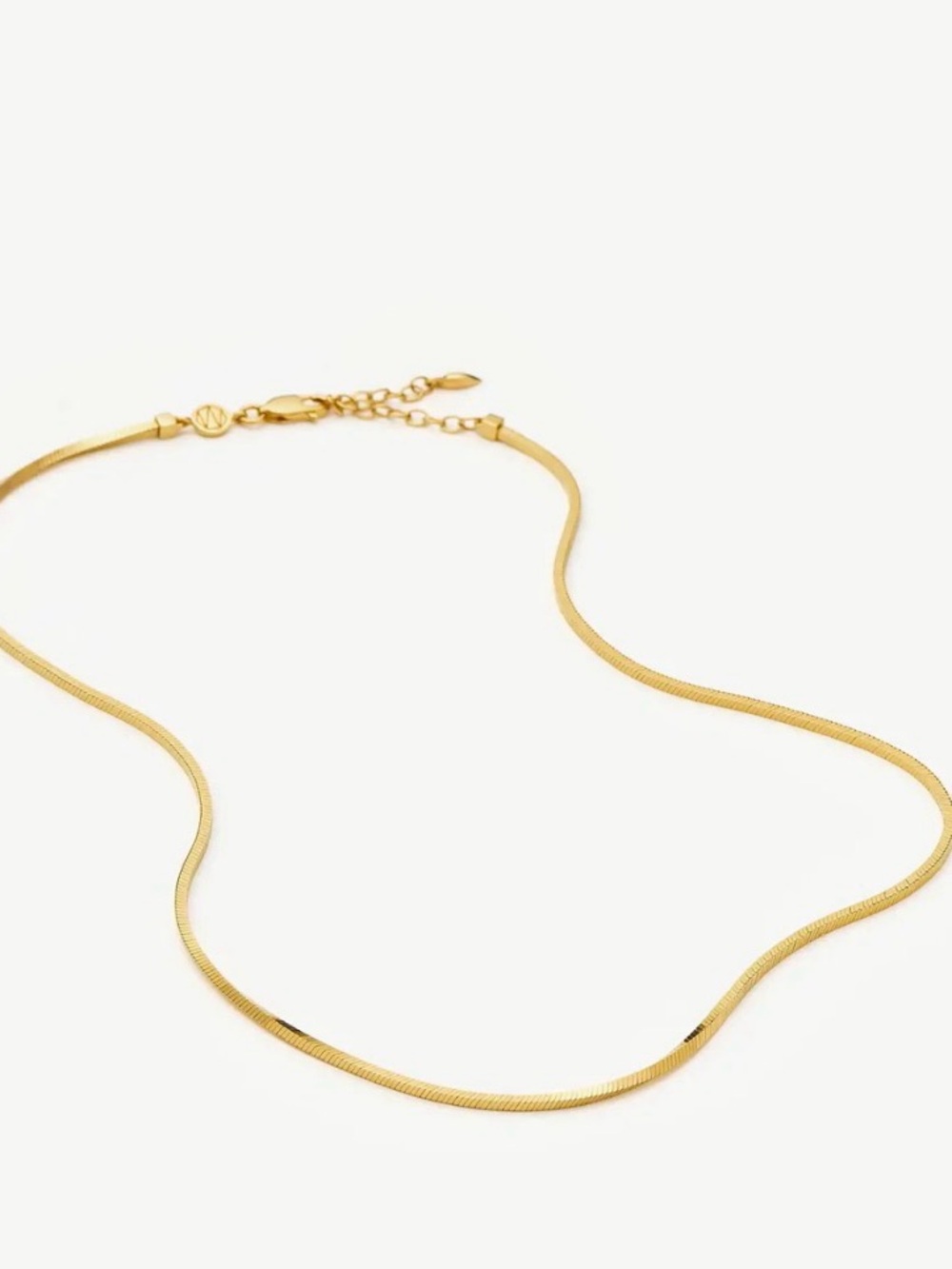 Missoma Lucy Williams Short Square Snake Chain Necklace 18ct Gold Vermeil